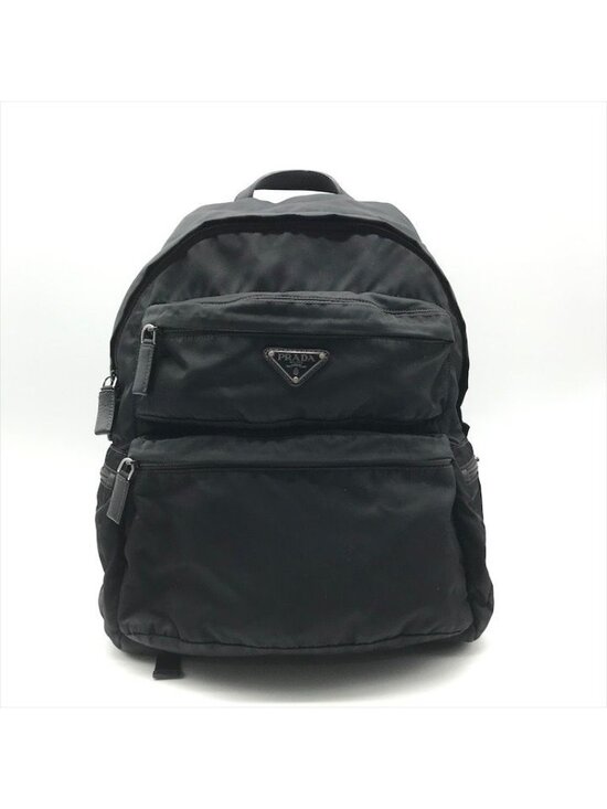 Prada Nylon Tessuto Triangle Logo Backpack Black main image 8